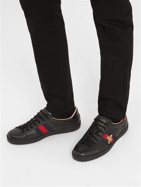 gucci ace spiderweb black|gucci ace tennis shoes.